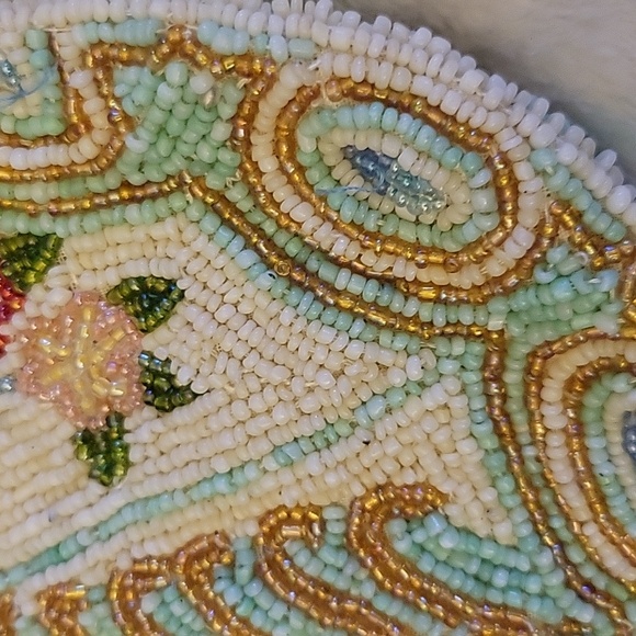 Vintage Womens Beaded Purse By Cristiana With Mirror Attached
